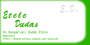 etele dudas business card